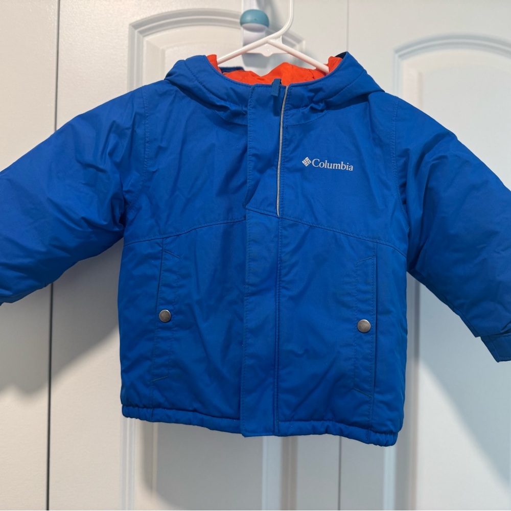 Columbia Blue Winter Jacket with Orange Lining